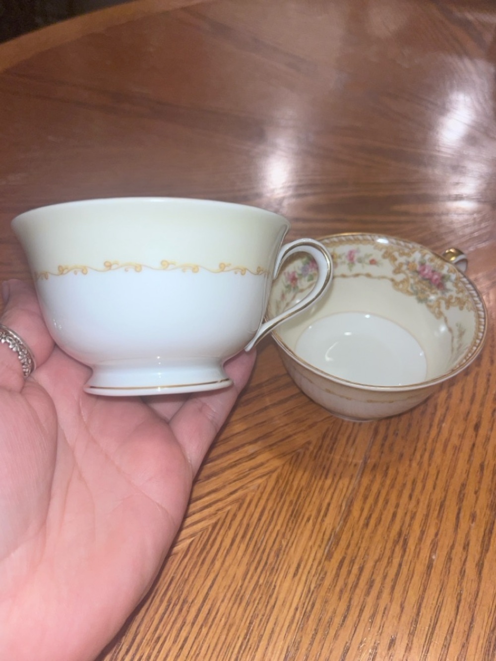 2 Noritake China Footed Teacups “Symphony” 3915 Made in Japan EUC